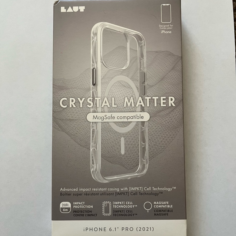 LAUT Crystal Matter MagSafe Compatible iPhone Case - Clear iPhone 6.1 Pro 2021